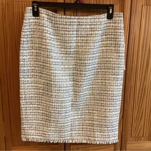 Calvin Klein Black and White Tweed Pencil Skirt
